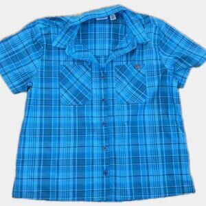 Mens XS LL Bean Short Sleeve Button Up Shirt Teal